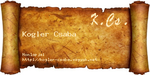 Kogler Csaba névjegykártya